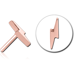 ROSE GOLD PVD COATED SURGICAL STEEL GRADE 316L THREADLESS ATTACHMENT  - LIGHTNING