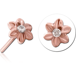 ROSE GOLD PVD CAOTED SURGICAL STEEL GRADE 316L JEWELED THREADLESS ATTACHMENT