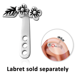 SURGICAL STEEL GRADE 316L HELLIX WRAP - LEAVES FLOWER