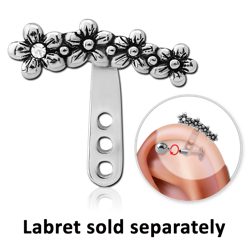 SURGICAL STEEL GRADE 316L JEWELED HELLIX WRAP - FLOWERS