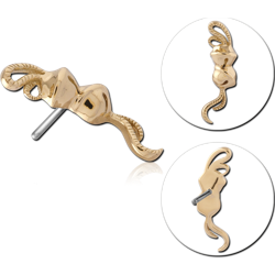 18K YELLOW GOLD JEWELED ATTACHMENT TITANIUM THREADLESS PIN