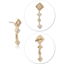 18K YELLOW GOLD JEWELED ATTACHMENT TITANIUM THREADLESS PIN