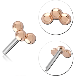 14 KARAT ROSE GOLD SOLID ATTACHMENT 1.5 MM BEAD TITANIUM THREADLESS PIN