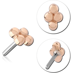 14 KARAT ROSE GOLD ATTACHMENT TITANIUM THREADLESS PIN