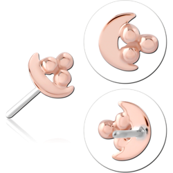 14 KARAT ROSE GOLD ATTACHMENT TITANIUM THREADLESS PIN