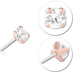 14 KARAT ROSE GOLD JEWELED ATTACHMENT TITANIUM THREADLESS PIN