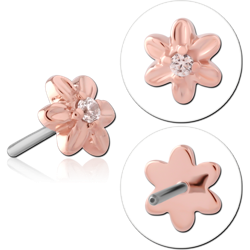 14 KARAT ROSE GOLD JEWELED ATTACHMENT TITANIUM THREADLESS PIN