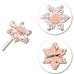 14 KARAT ROSE GOLD JEWELED ATTACHMENT TITANIUM THREADLESS PIN