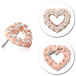 14 KARAT ROSE GOLD JEWELED ATTACHMENT TITANIUM THREADLESS PIN