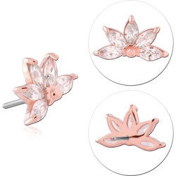 14 KARAT ROSE GOLD JEWELED ATTACHMENT TITANIUM THREADLESS PIN