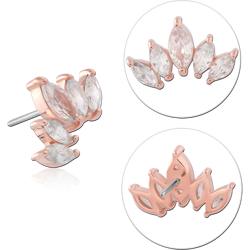 14 KARAT ROSE GOLD JEWELED ATTACHMENT TITANIUM THREADLESS PIN