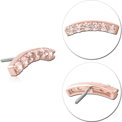 14 KARAT ROSE GOLD JEWELED ATTACHMENT TITANIUM THREADLESS PIN