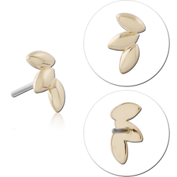14K YELLOW GOLD SOLID ATTACHMENT TITANIUM ALLOY THREADLESS PIN