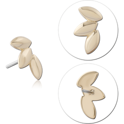 14K YELLOW GOLD SOLID ATTACHMENT TITANIUM ALLOY THREADLESS PIN