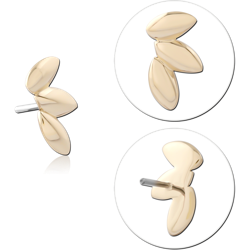 14K YELLOW GOLD SOLID ATTACHMENT TITANIUM ALLOY THREADLESS PIN