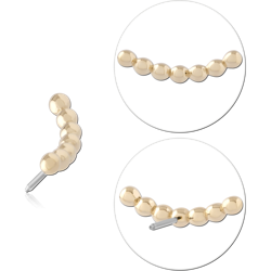 14K YELLOW GOLD SOLID ATTACHMENT TITANIUM ALLOY THREADLESS PIN
