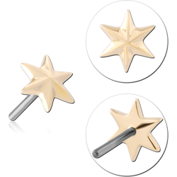 14 KARAT GOLD YELLOW ATTACHMENT TITANIUM THREADLESS PIN