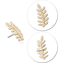 14K YELLOW GOLD ATTACHMENT TITANIUM ALLOY THREADLESS PIN