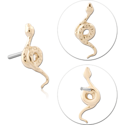 14 KARAT GOLD YELLOW ATTACHMENT TITANIUM THREADLESS PIN