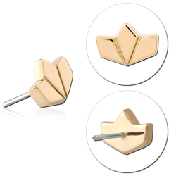 14K GOLD ATTACHMENT TITANIUM ALLOY THREADLESS PIN