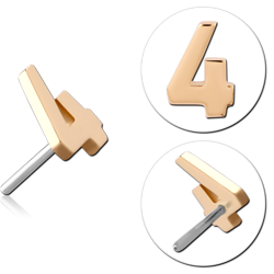 14 KARAT GOLD YELLOW ATTACHMENT TITANIUM THREADLESS PIN