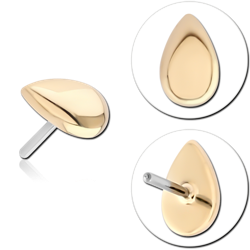 14K YELLOW GOLD SOLID ATTACHMENT TITANIUM ALLOY THREADLESS PIN