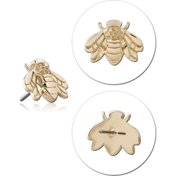 14K YELLOW GOLD SOLID ATTACHMENT TITANIUM ALLOY THREADLESS PIN