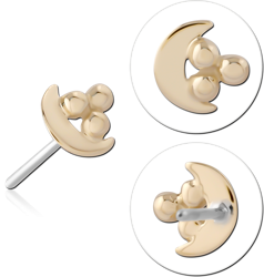 14 KARAT GOLD YELLOW ATTACHMENT TITANIUM THREADLESS PIN