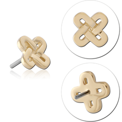 14K YELLOW GOLD SOLID ATTACHMENT TITANIUM ALLOY THREADLESS PIN