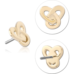 14K YELLOW GOLD SOLID ATTACHMENT TITANIUM ALLOY THREADLESS PIN