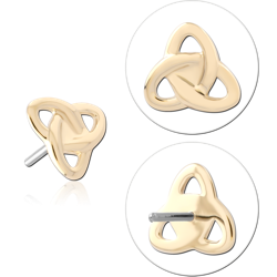 14K YELLOW GOLD SOLID ATTACHMENT TITANIUM ALLOY THREADLESS PIN