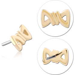 14K YELLOW GOLD SOLID ATTACHMENT TITANIUM ALLOY THREADLESS PIN