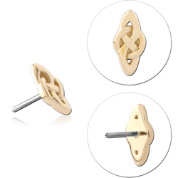 14K YELLOW GOLD SOLID ATTACHMENT TITANIUM ALLOY THREADLESS PIN