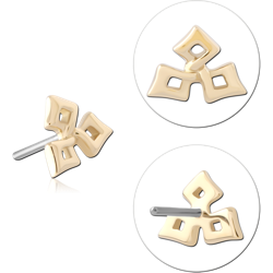 14K YELLOW GOLD SOLID ATTACHMENT TITANIUM ALLOY THREADLESS PIN