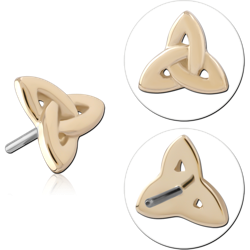 14K YELLOW GOLD SOLID ATTACHMENT TITANIUM ALLOY THREADLESS PIN