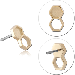 14K YELLOW GOLD SOLID ATTACHMENT TITANIUM ALLOY THREADLESS PIN