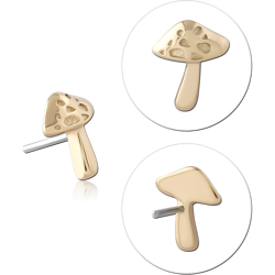 14K YELLOW GOLD SOLID ATTACHMENT TITANIUM ALLOY THREADLESS PIN