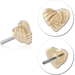 14K YELLOW GOLD SOLID ATTACHMENT TITANIUM ALLOY THREADLESS PIN