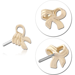 14K YELLOW GOLD SOLID ATTACHMENT TITANIUM ALLOY THREADLESS PIN