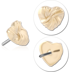 14K YELLOW GOLD SOLID ATTACHMENT TITANIUM ALLOY THREADLESS PIN
