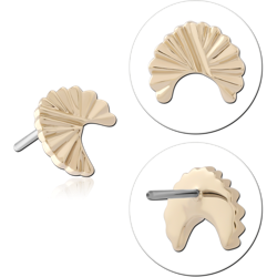 14K YELLOW GOLD SOLID ATTACHMENT TITANIUM ALLOY THREADLESS PIN