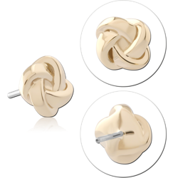 14K YELLOW GOLD SOLID ATTACHMENT TITANIUM ALLOY THREADLESS PIN