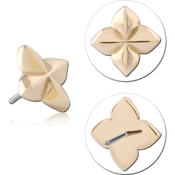14K YELLOW GOLD SOLID ATTACHMENT TITANIUM ALLOY THREADLESS PIN