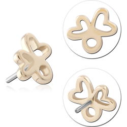 14K YELLOW GOLD SOLID ATTACHMENT TITANIUM ALLOY THREADLESS PIN