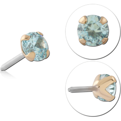 14 KARAT GOLD YELLOW JEWELED ATTACHMENT TITANIUM THREADLESS PIN