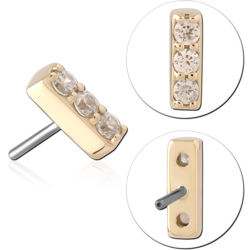 14K YELLOW GOLD SOLID ATTACHMENT TITANIUM ALLOY THREADLESS PIN