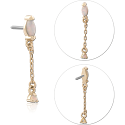 14K YELLOW GOLD SOLID ATTACHMENT TITANIUM ALLOY THREADLESS PIN