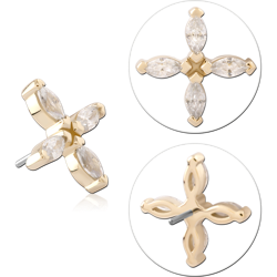 14K YELLOW GOLD SOLID ATTACHMENT TITANIUM ALLOY THREADLESS PIN