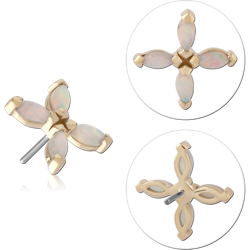 14K YELLOW GOLD SOLID ATTACHMENT TITANIUM ALLOY THREADLESS PIN