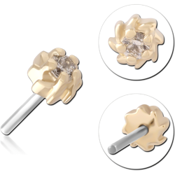 14K YELLOW GOLD SOLID ATTACHMENT TITANIUM ALLOY THREADLESS PIN